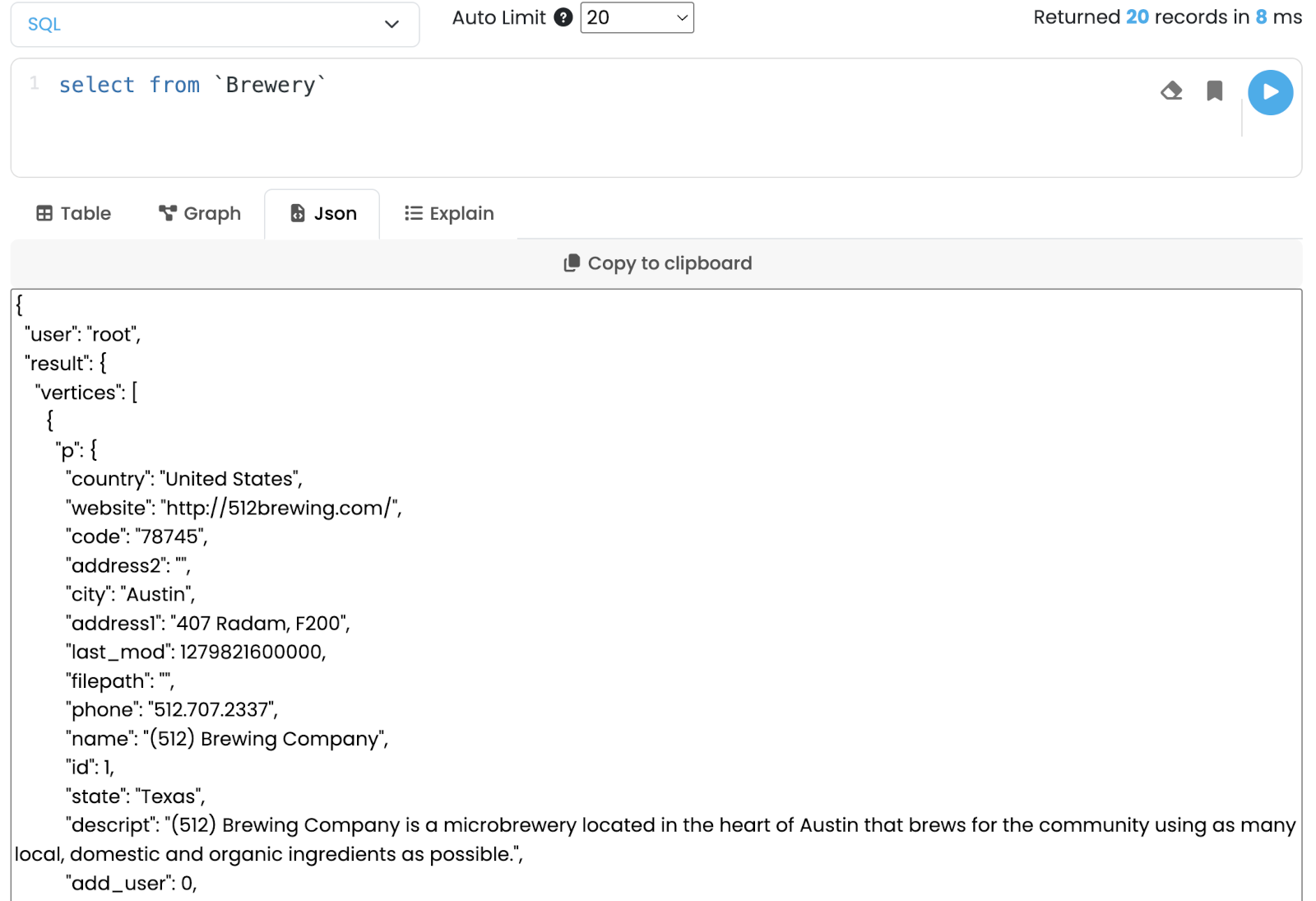 JSON view